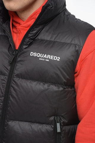 Gilet Trapuntato con Stampa Logo