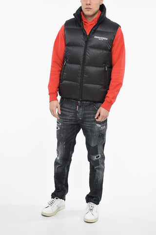 Gilet Trapuntato con Stampa Logo