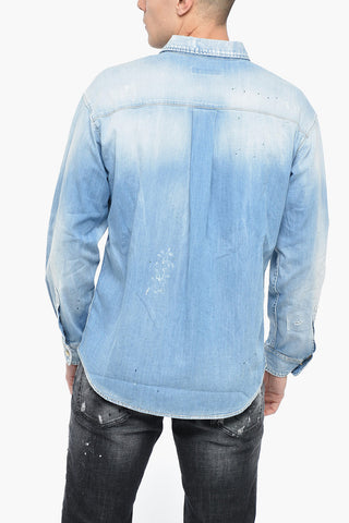 Camicia Sahariana in Denim Lavaggio Chiaro