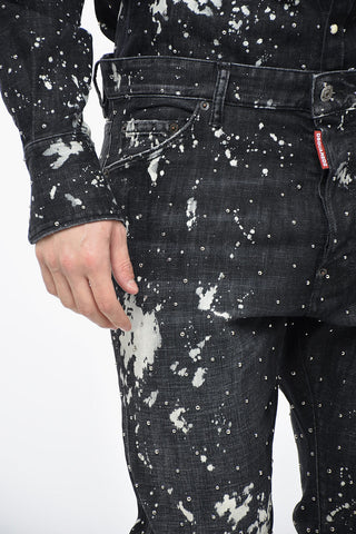 RELAX LONG CROTCH denims with Studded Application 16cm