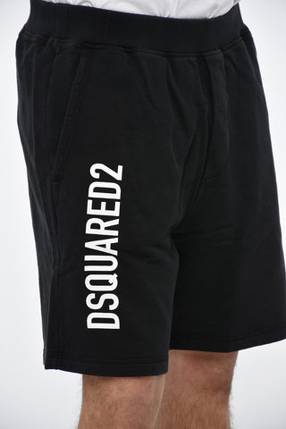 Shorts in Jersey con Logo Stampato
