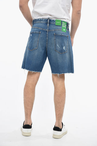 ONE LIFE ONE PLANET Distrassed Denim Boxer Fit Shorts