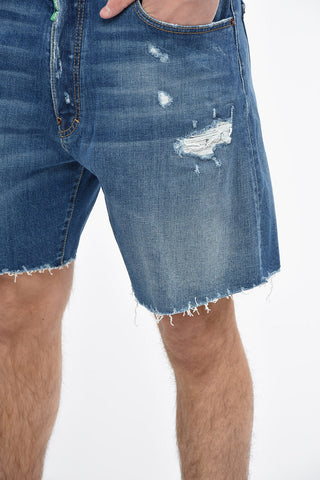 ONE LIFE ONE PLANET Distrassed Denim Boxer Fit Shorts