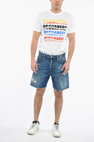 ONE LIFE ONE PLANET Distrassed Denim Boxer Fit Shorts