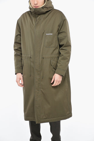 Parka Lungo in Cotone con Fodera in Eco-shearling
