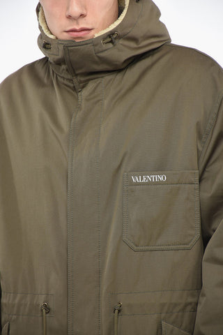 Parka Lungo in Cotone con Fodera in Eco-shearling