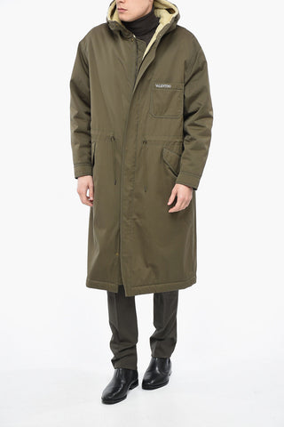 Parka Lungo in Cotone con Fodera in Eco-shearling