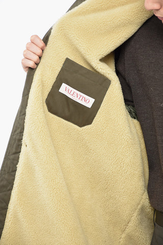 Parka Lungo in Cotone con Fodera in Eco-shearling