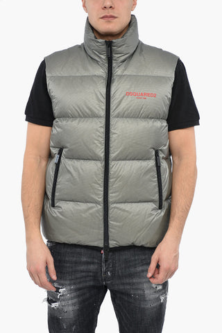 Quilted Vest with Logo Print