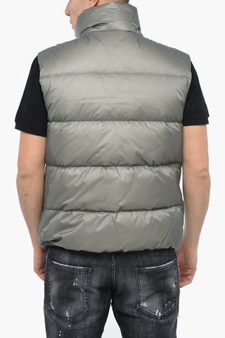Quilted Vest with Logo Print
