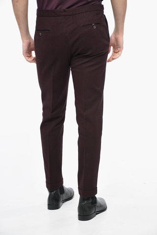 Houndstooth Cotton Blend Chinos Pants