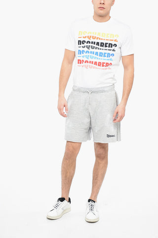 Fleeced Shorts with Metal Details