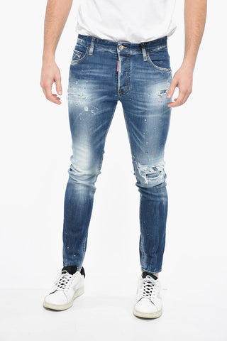 Distressed SUPER TWINKY Denims with Paint Splatters Motif 14cm