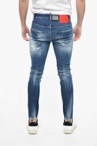 Distressed SUPER TWINKY Denims with Paint Splatters Motif 14cm