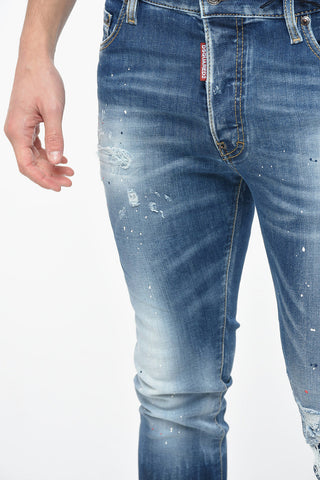 Distressed SUPER TWINKY Denims with Paint Splatters Motif 14cm