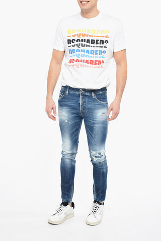 Distressed SUPER TWINKY Denims with Paint Splatters Motif 14cm
