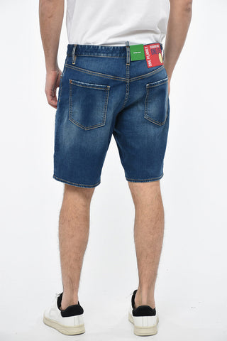 ONE LIFE ONE PLANET Shorts in Denim SMILE con Applicazione in Spugna