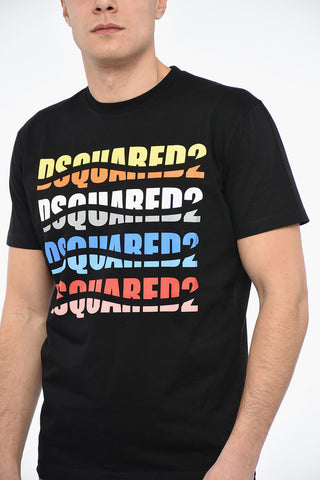 Crewneck COLOR WAVE T-Shirt with Multicolored Lettering