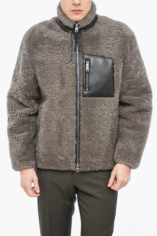 Giubbotto Shearling in Tinta Unita con Taschino 