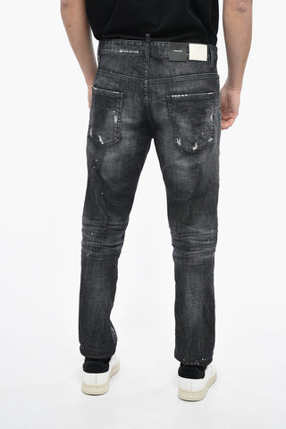 Distressed SKATER Denims with Leather Patches 16cm