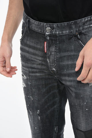Distressed SKATER Denims with Leather Patches 16cm