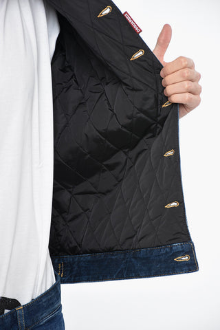 Denim Jacket with Quilted Sleeves