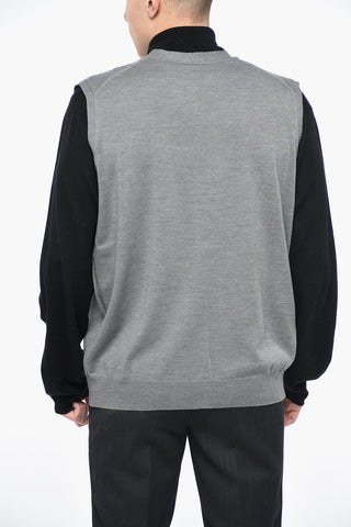 Front Buttoned Virgin Wool Vest