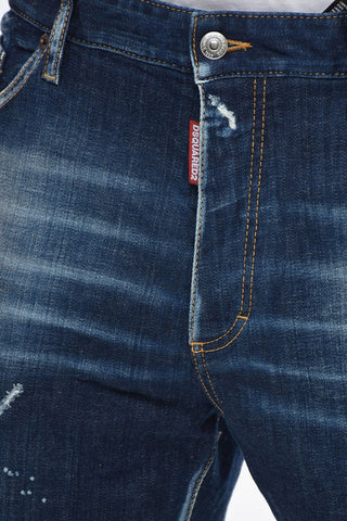 Distressed Denim COMMANDO Shorts with Dark Wash