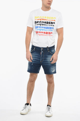 Distressed Denim COMMANDO Shorts with Dark Wash