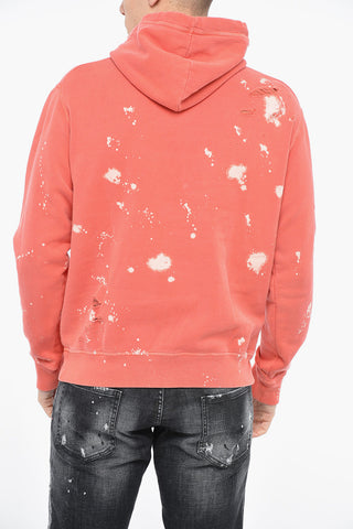 GOTH FOAM Hoodie Sweatshirt with Distressed Effect
