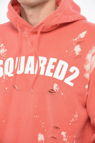 GOTH FOAM Hoodie Sweatshirt with Distressed Effect