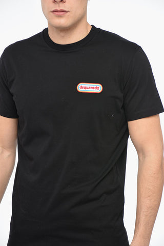 Crewneck ROUND COOL T-shirt with Logo Patch