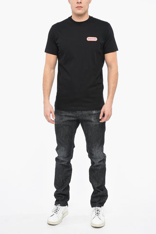 Crewneck ROUND COOL T-shirt with Logo Patch