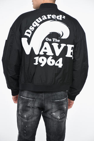 Bedruckter Bomber ON THE WAVE mit Reißverschluss-Detail