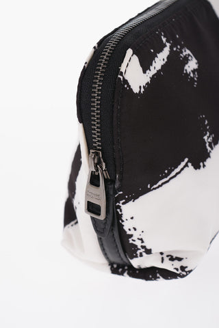 Two-Tone Fabric Pouch with Zip Closure