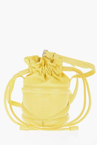 Leather Bucket Bag with Embossed Logo