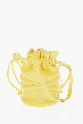 Leather Bucket Bag with Embossed Logo