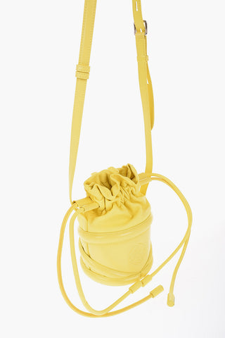 Leather Bucket Bag with Embossed Logo