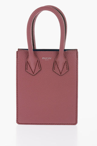 Textured Leather Mini Tote Bag with Remoable Shoulder Strap