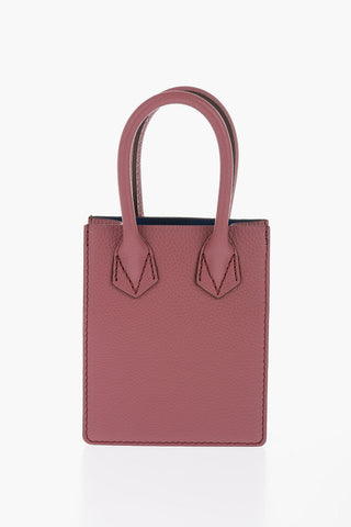Textured Leather Mini Tote Bag with Remoable Shoulder Strap