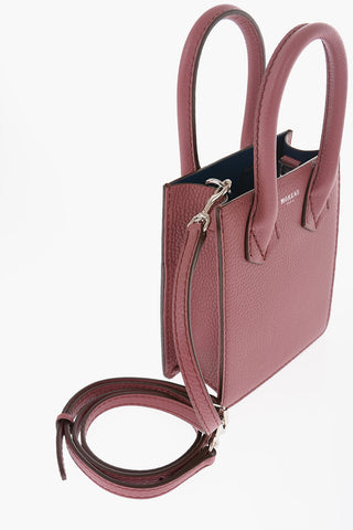 Textured Leather Mini Tote Bag with Remoable Shoulder Strap