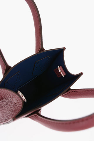 Textured Leather Mini Tote Bag with Remoable Shoulder Strap