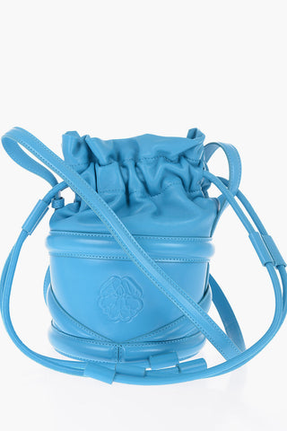 Leather Bucket Bag with Embossed Logo