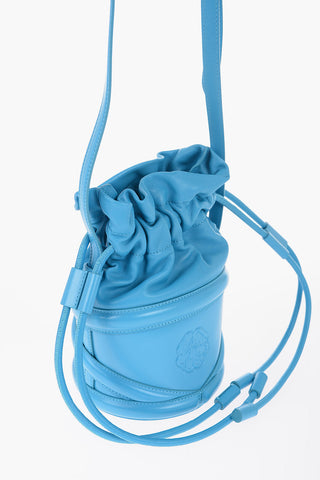 Leather Bucket Bag with Embossed Logo