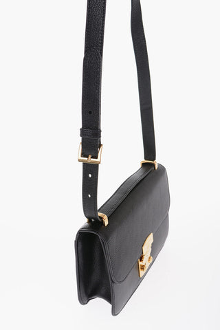 Leather MADRAS Crossbody Bag with Golden Details