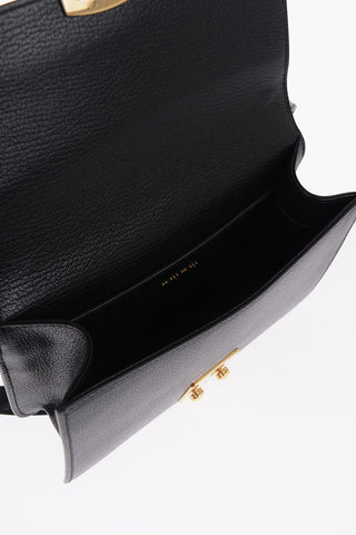 Leather MADRAS Crossbody Bag with Golden Details