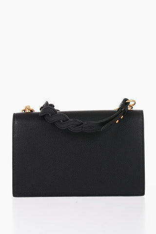 Leather MILLER Shoulder Bag with Golden Metal Logo