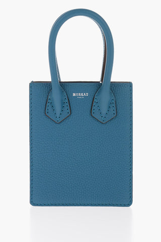 Textured Leather Mini Tote Bag with Remoable Shoulder Strap