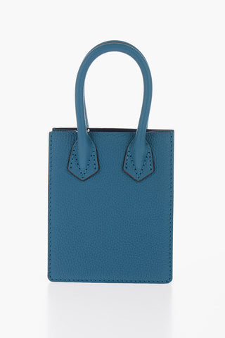 Textured Leather Mini Tote Bag with Remoable Shoulder Strap