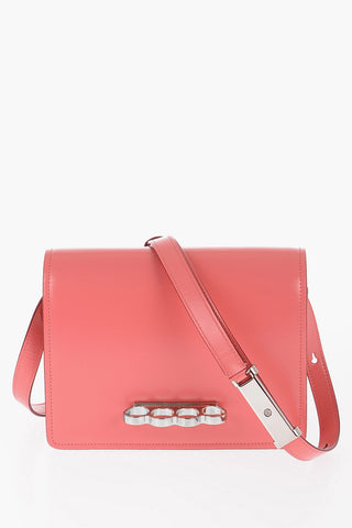 Leather FOUR RING Crossbody Bag with Decorative Ring Handle